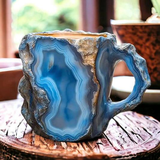 Handcrafted Mineral Crystal Mug | Insulated | Dishwasher & Microwave Safe | 12–15 oz Capacity