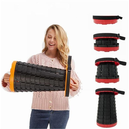Portable Folding Stool | Adjustable Telescopic Seat | Lightweight Collapsible Travel Chair