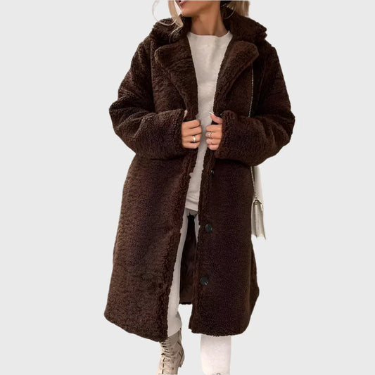 Indie Women's Coat | Longline Plush Faux Fur Design 0