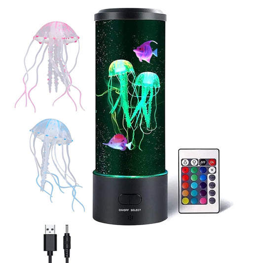 LED Jellyfish Aquarium Lamp | Color Changing Night Light | Relaxing Sensory Lamp