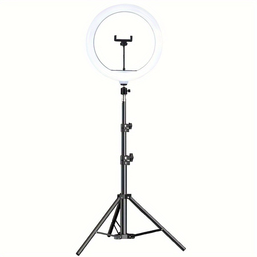 LED Ring Light with Adjustable Tripod & Phone Holder | 10-Inch USB Ring Light for Selfies, Streaming & Video Recording