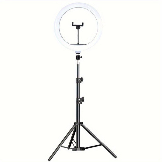 LED Ring Light with Adjustable Tripod & Phone Holder | 10-Inch USB Ring Light for Selfies, Streaming & Video Recording
