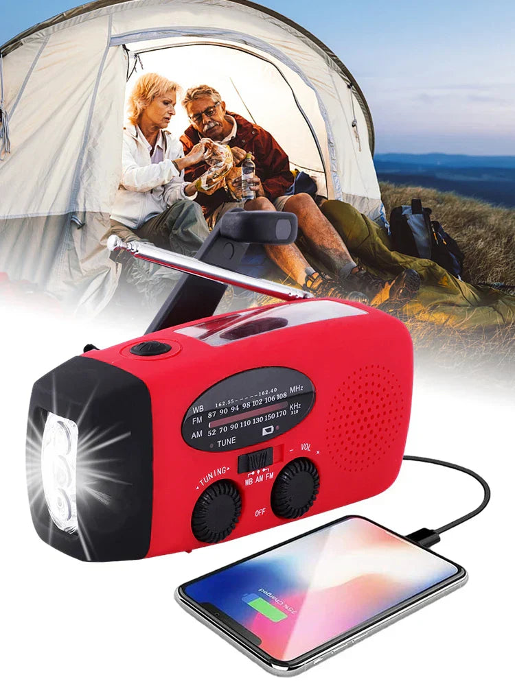 Multifunctional Emergency Radio | Solar, Hand Crank & USB Charging