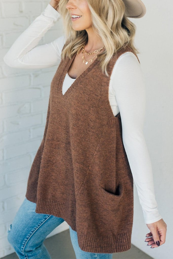 Pavo Women's Sweater Vest | Soft Fuzzy Texture 1