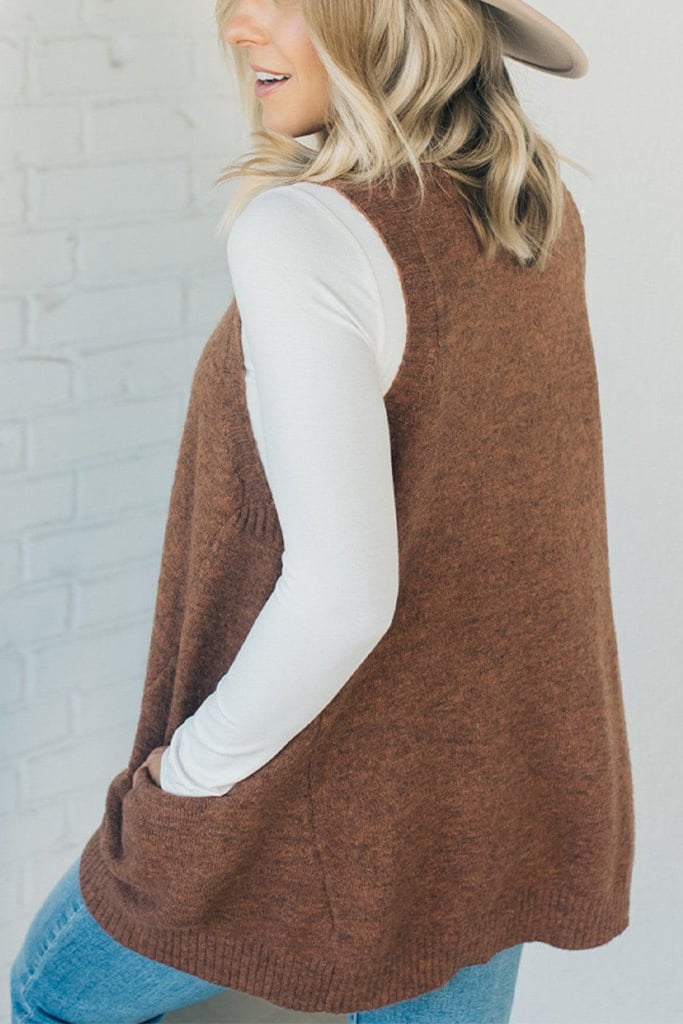 Pavo Women's Sweater Vest | Soft Fuzzy Texture 2