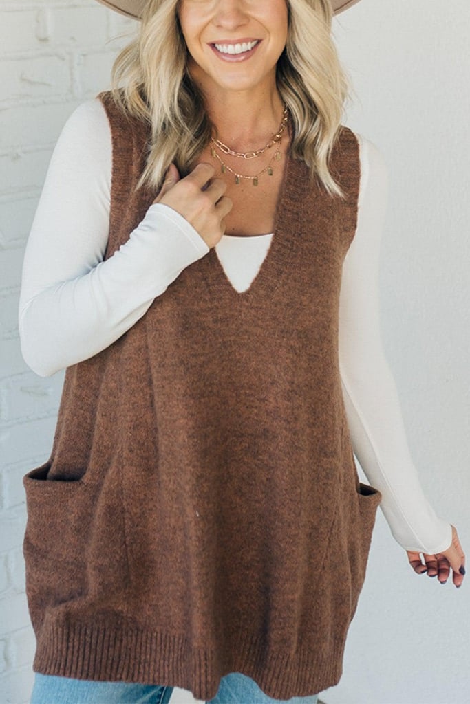 Pavo Women's Sweater Vest | Soft Fuzzy Texture 3