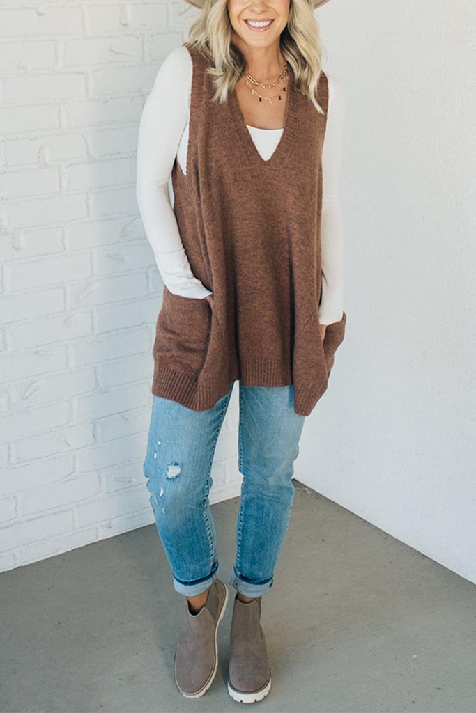 Pavo Women's Sweater Vest | Soft Fuzzy Texture 4