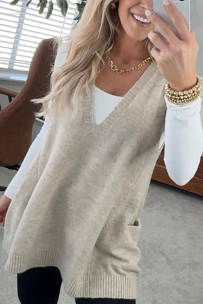 Pavo Women's Sweater Vest | Soft Fuzzy Texture 7