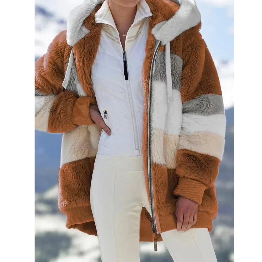 Pina Women's Coat | 100% Cashmere, Hooded Plaid Design 9