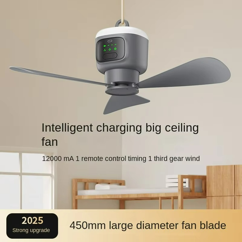 Portable LED Camping Fan | Ceiling Fan with Night Light | USB Rechargeable Fan for Travel & Home