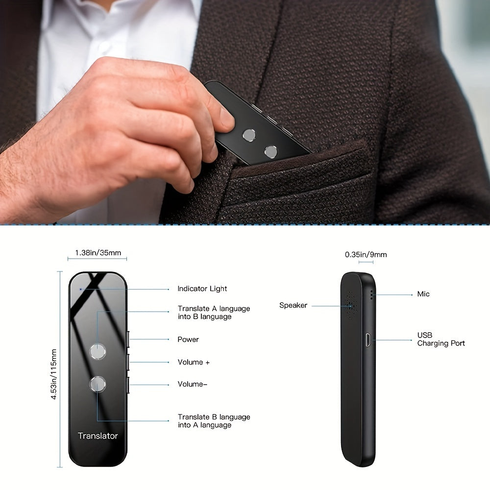 Portable Two-Way Language Translator | Built-In Wi-Fi & USB Rechargeable Battery