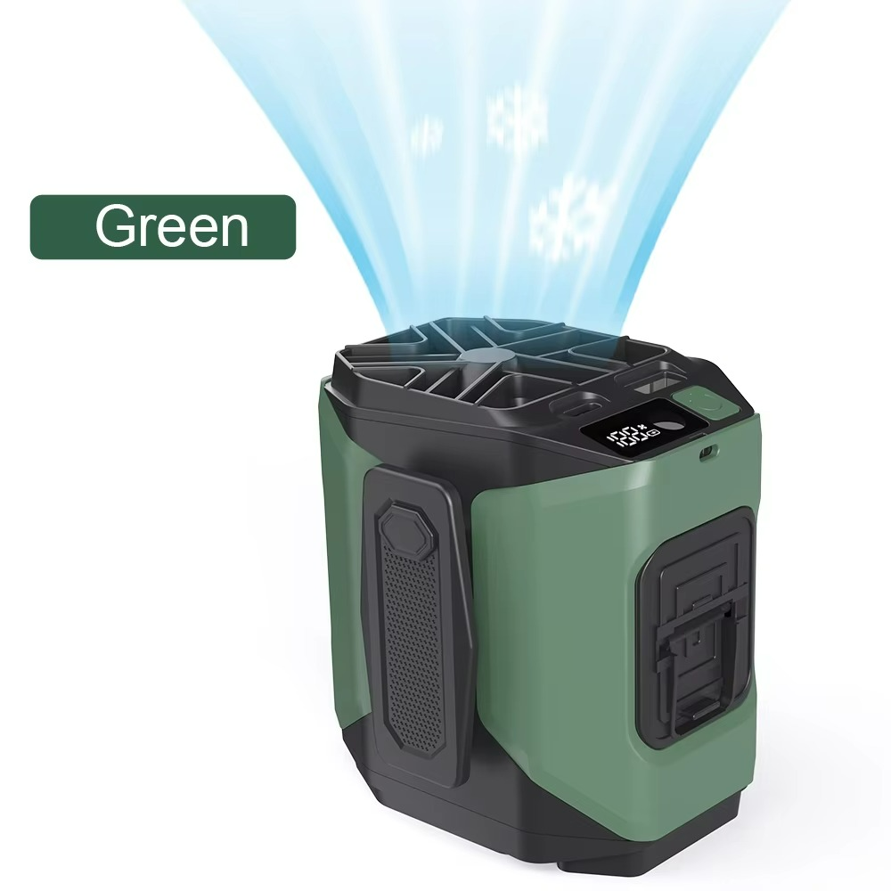 Portable Waist Fan with Power Bank & Flashlight | Hands-Free Cooling | Rechargeable for Outdoor & Travel Use