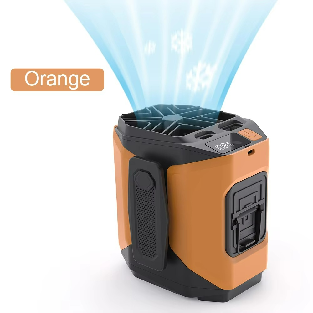 Portable Waist Fan with Power Bank & Flashlight | Hands-Free Cooling | Rechargeable for Outdoor & Travel Use