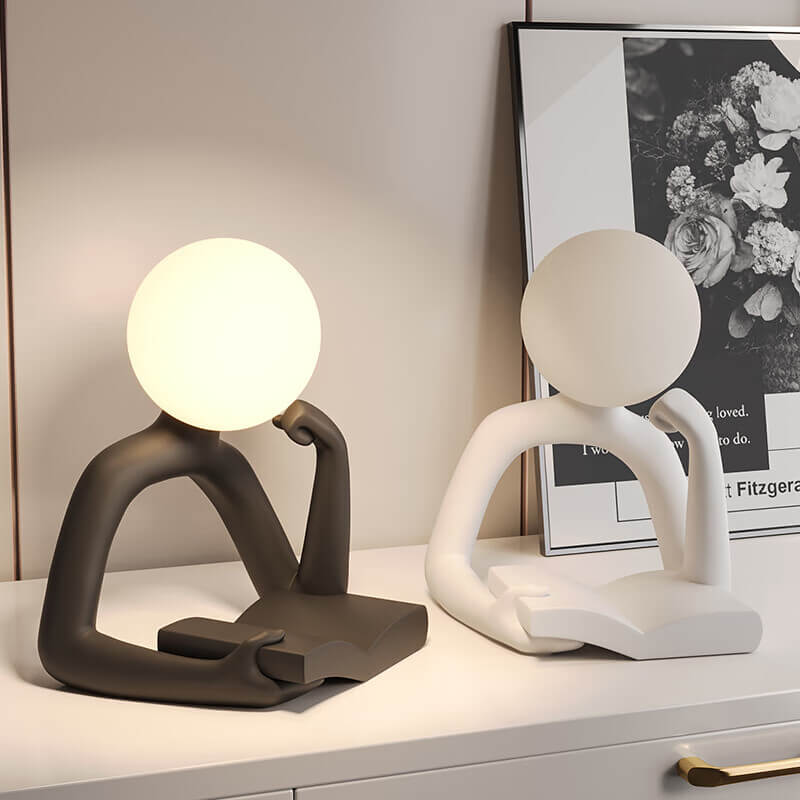 Reader Desk Lamp Ornament | Vintage Mini Desk Light | USB Powered | Resin Base & Plastic Shade