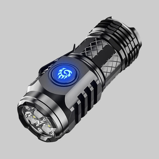 Rechargeable LED Flashlight | 3 Super Bright Beams | 5 Modes | Waterproof | Portable