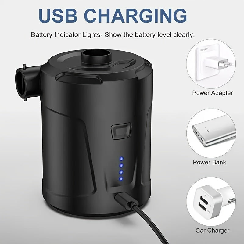 Rechargeable Wireless Mini Air Pump | USB Portable Electric Inflator | Lightweight for Camping, Travel & Outdoor Use
