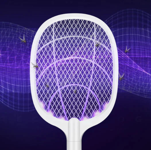 Rechargeable Electric Bug Zapper Racket | Handheld & UV Light Mode | Portable Indoor & Outdoor Insect Trap