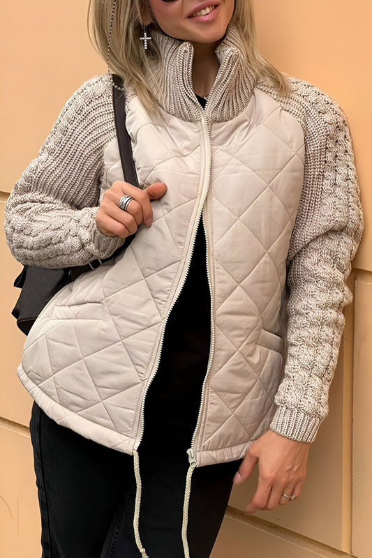 Sienna Women's Jacket | Patchwork Knit Zip Design 0