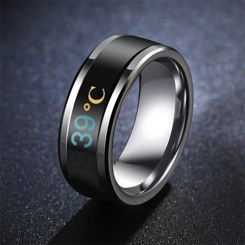 Smart Temperature Ring | Real-Time Body Heat Indicator | Sleek and Comfortable Design