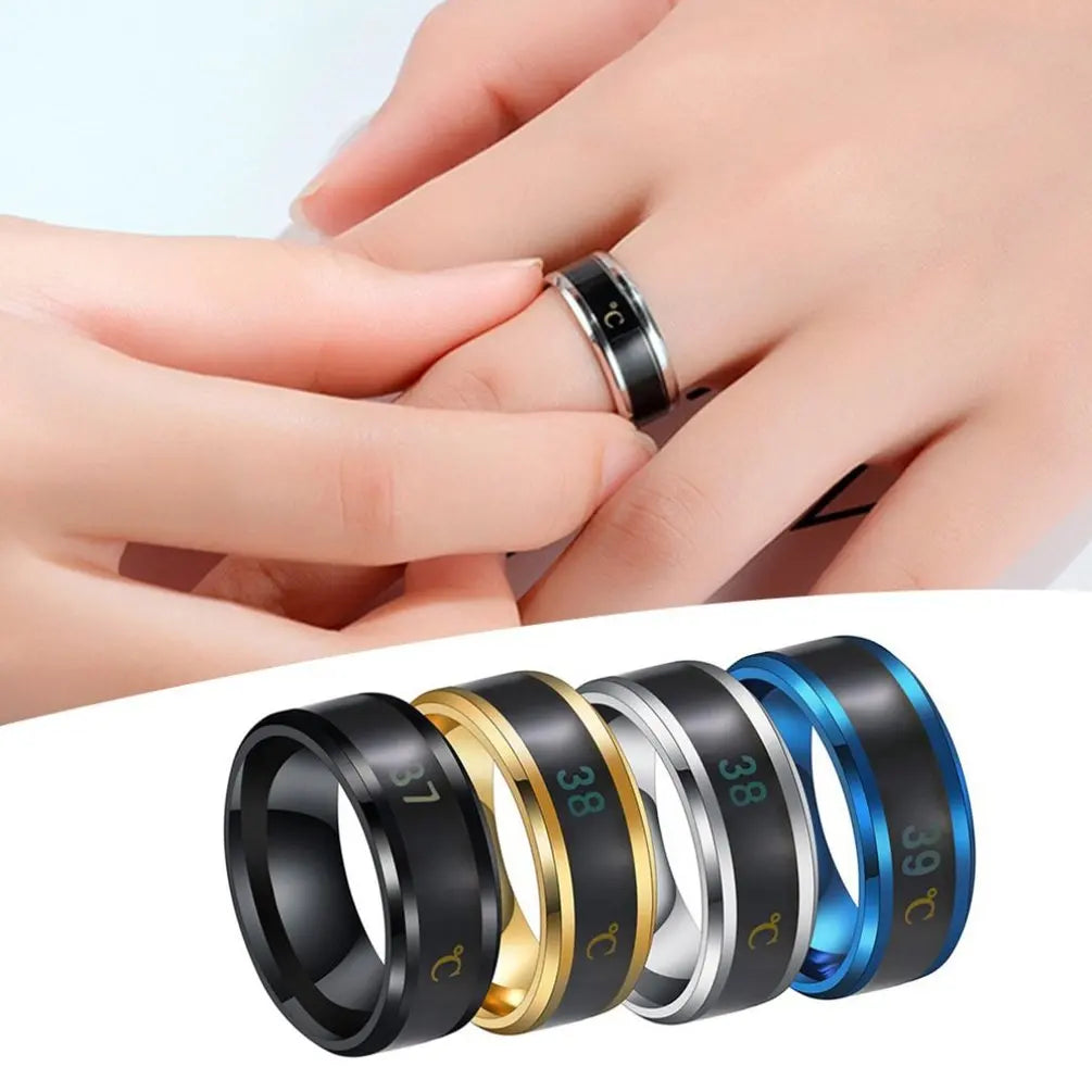 Smart Temperature Ring | Real-Time Body Heat Indicator | Sleek and Comfortable Design