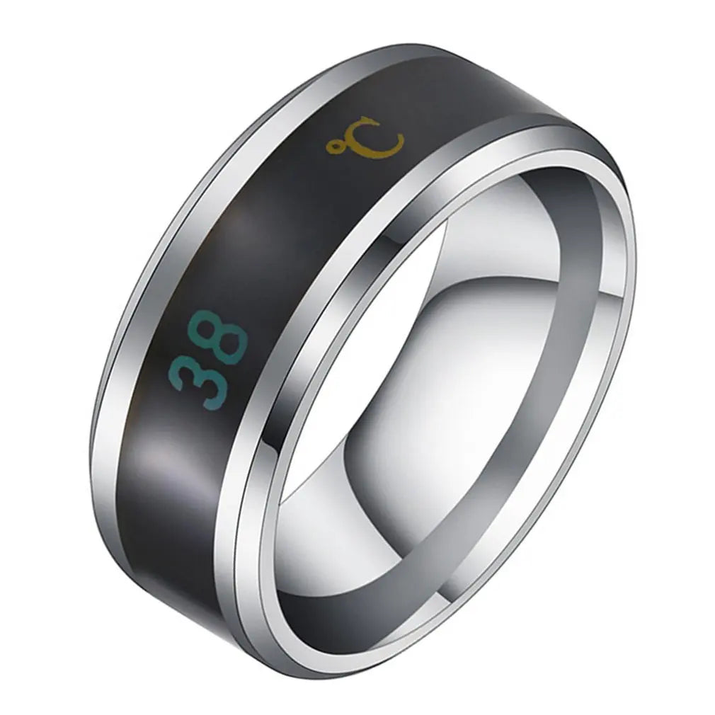 Smart Temperature Ring | Real-Time Body Heat Indicator | Sleek and Comfortable Design