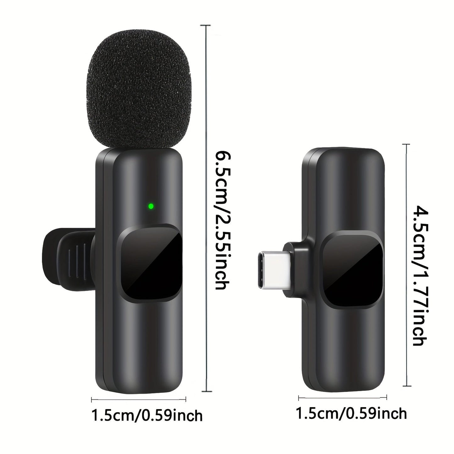 Wireless Lavalier Microphone | USB-C Connection | Compact Clip-On Mic for Video, Streaming & Interviews