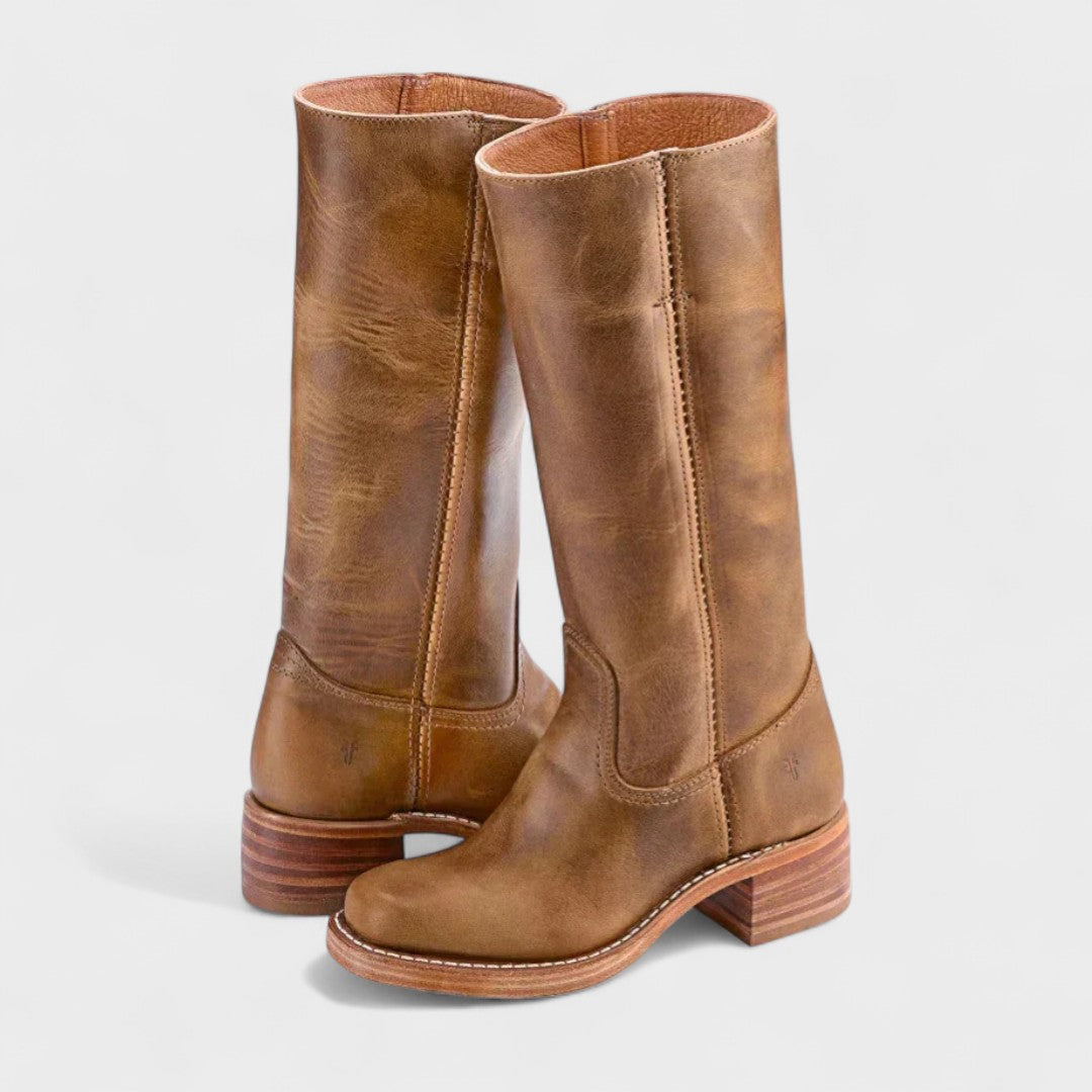 Women’s Classic Cowboy Boots | Western Stitch Detail | Durable Block Heel