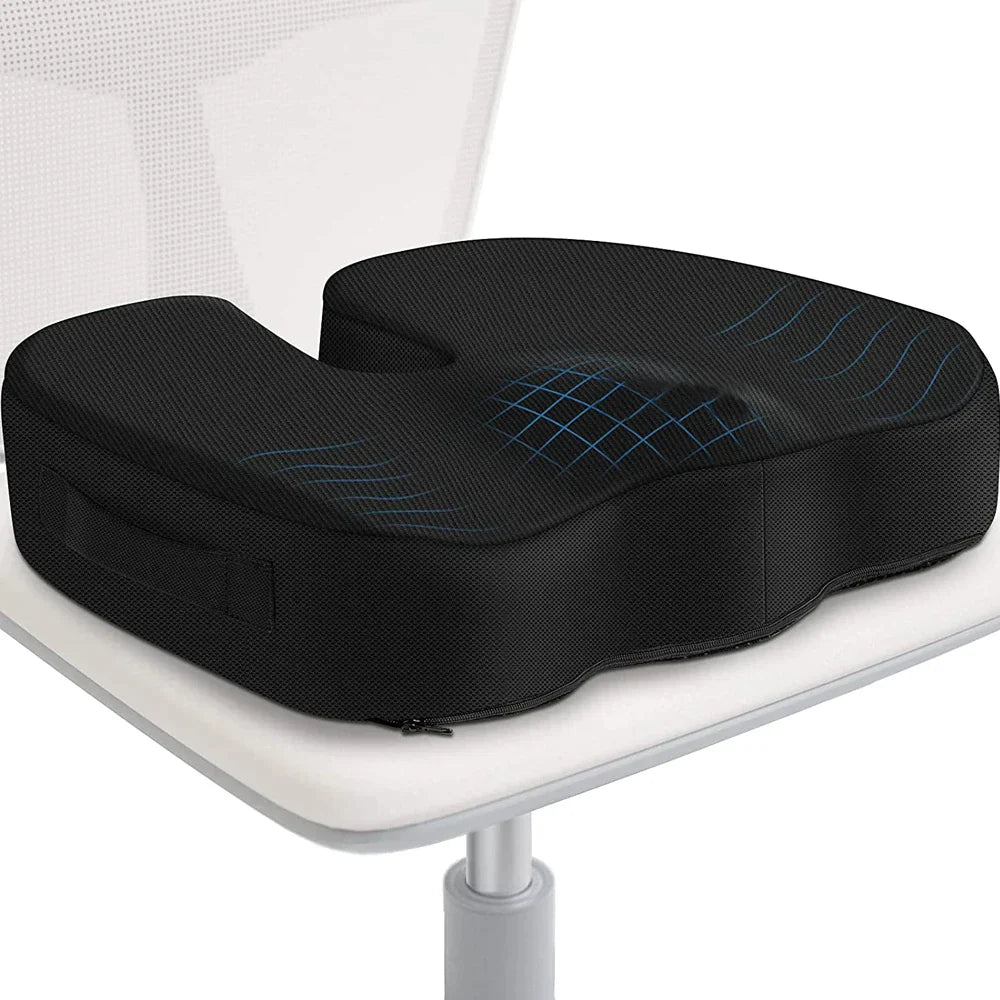 Ergonomic Memory Foam Seat Cushion | Pressure-Relief Support Pillow for Office, Car & Home