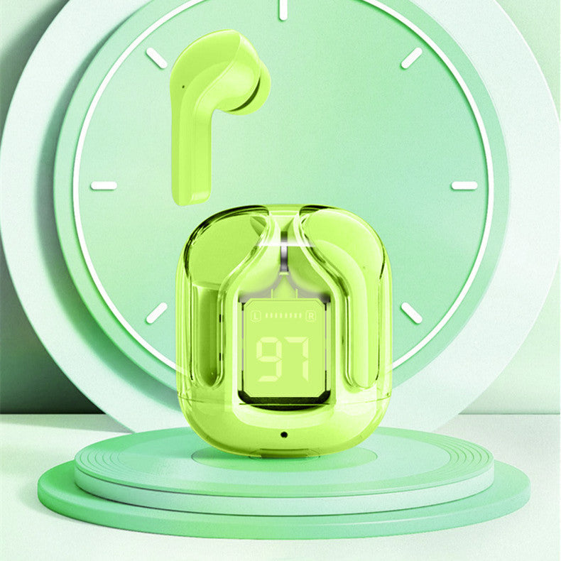 Wireless Earbuds | Bluetooth Earphones with Charging Case | Crystal Design Headphones