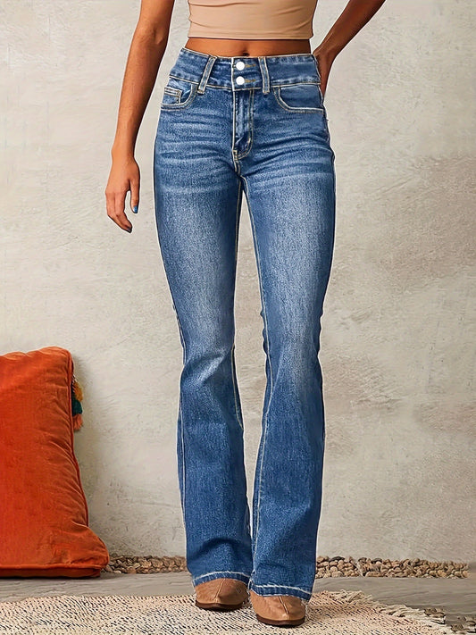High-Rise Flare Jeans | Classic Denim Silhouette | Tailored Everyday Fit