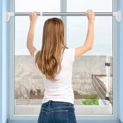 Adjustable No-Drill Tension Rod | Rust-Resistant Steel | Easy Install Curtain & Shower Bar