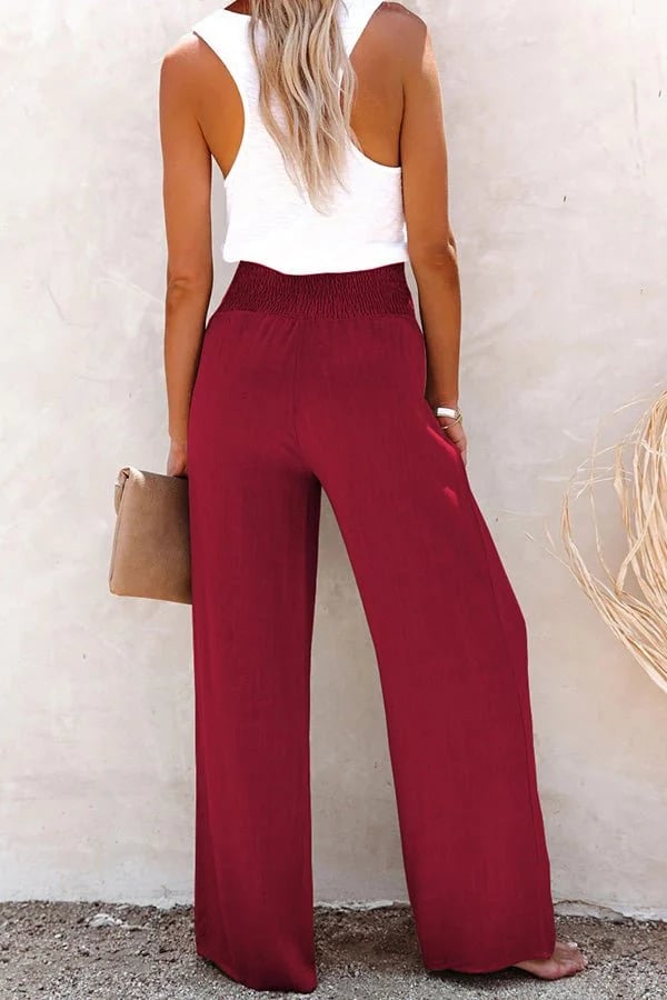 High-Waist Relaxed Pants | Flattering Fit | Soft Draped Silhouette