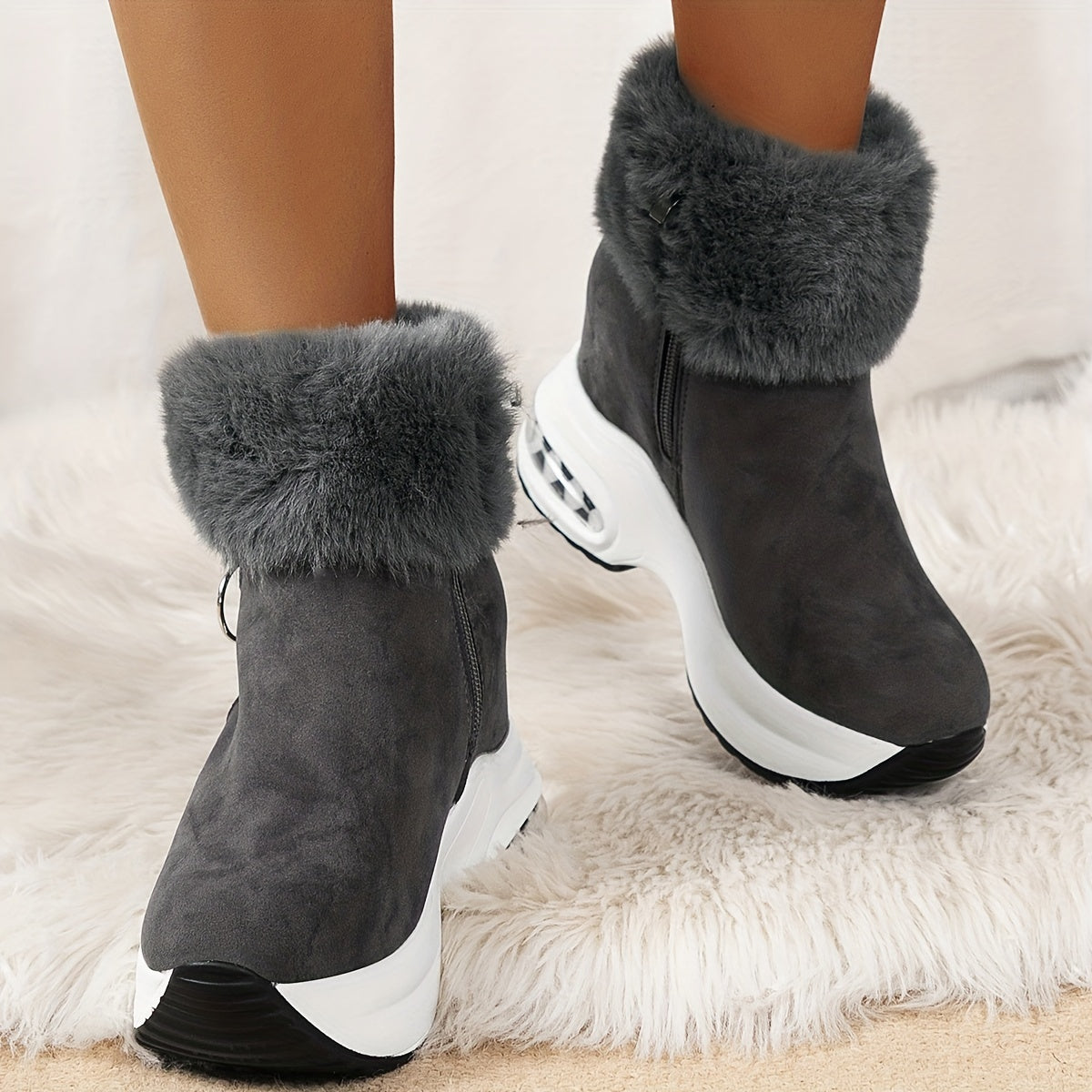Women’s Cozy Lined Winter Boots | Wedge Comfort Design | Anti-Slip Sole