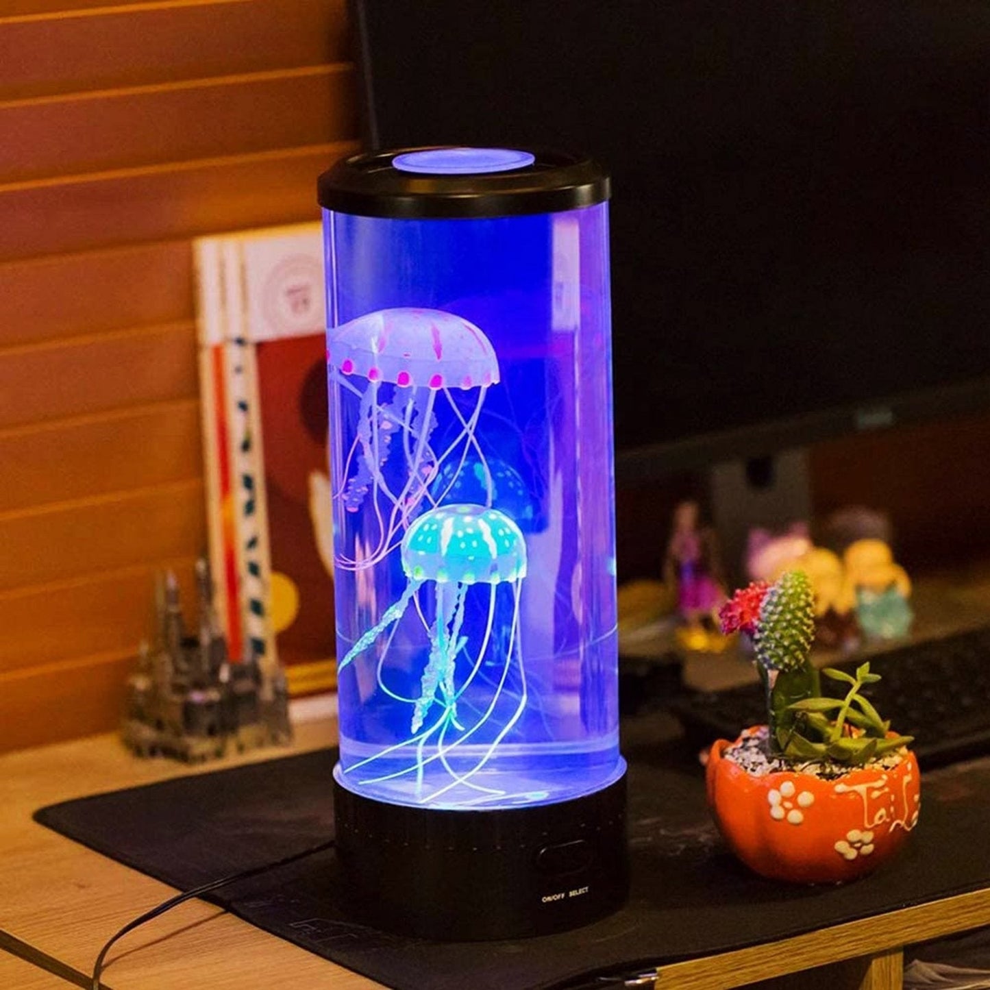 LED Jellyfish Aquarium Lamp | Color Changing Night Light | Relaxing Sensory Lamp