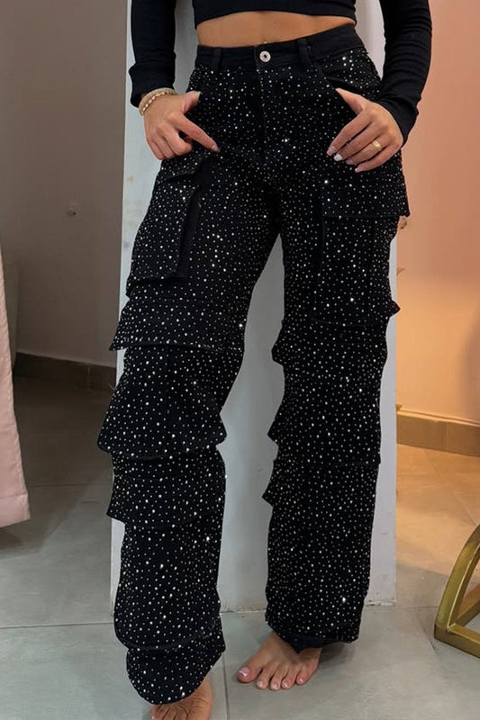 Women’s High-Waisted Wide-Leg Jeans | Relaxed Fit | Multi-Pocket Design