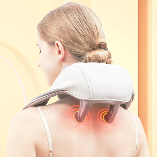 Heated Neck and Shoulder Massager | Deep-Kneading Shiatsu Massage Device with Adjustable Heat