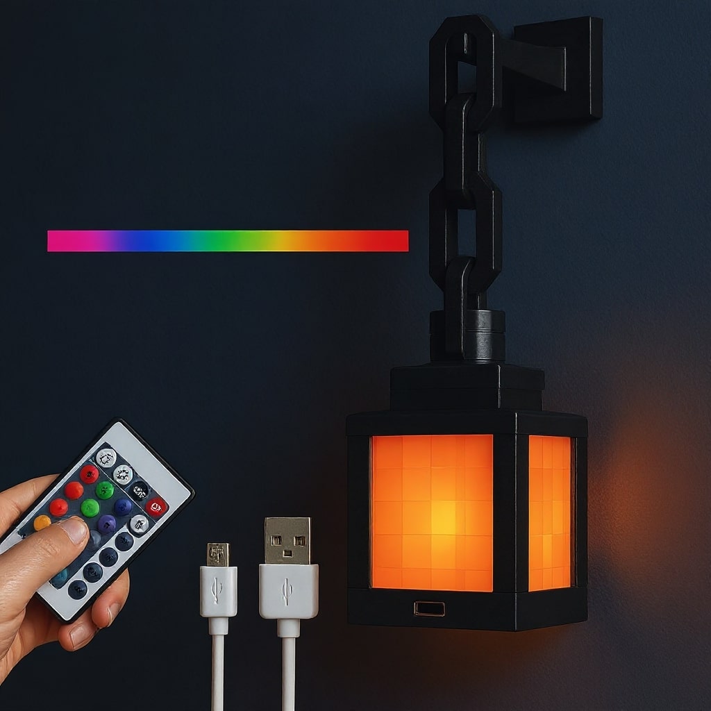 Pixel-Style LED Lamp | Wireless Rechargeable Night Light | 16-Color Table or Wall Lamp